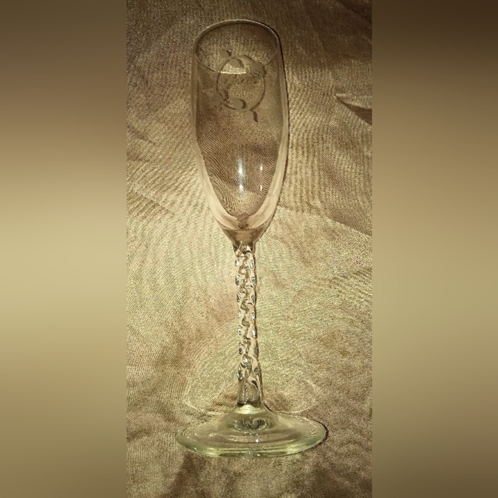 Groom Crystal Flute Glass
